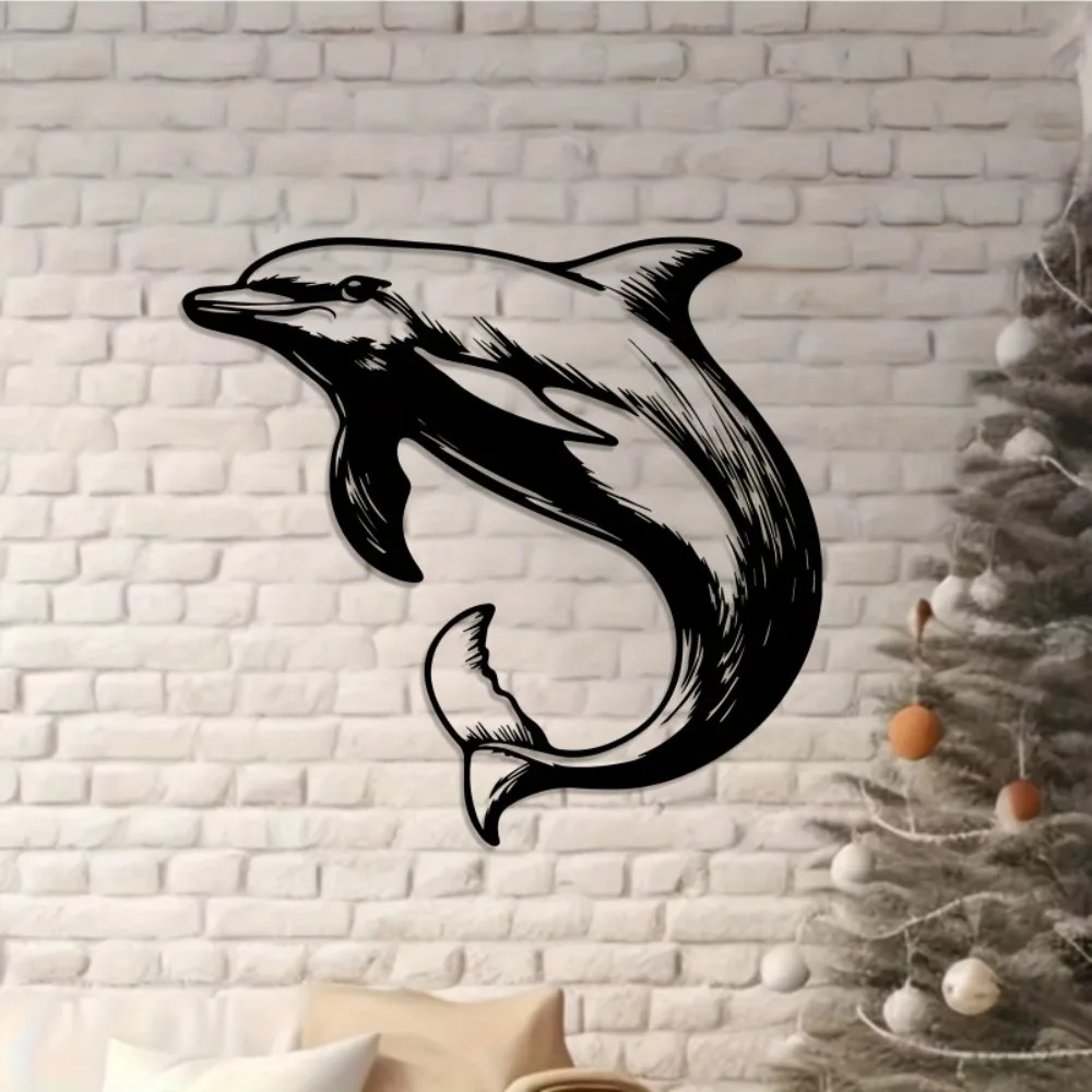 Home Decor Outside - Металлическая настенная скульптура дельфина, 1 шт.,