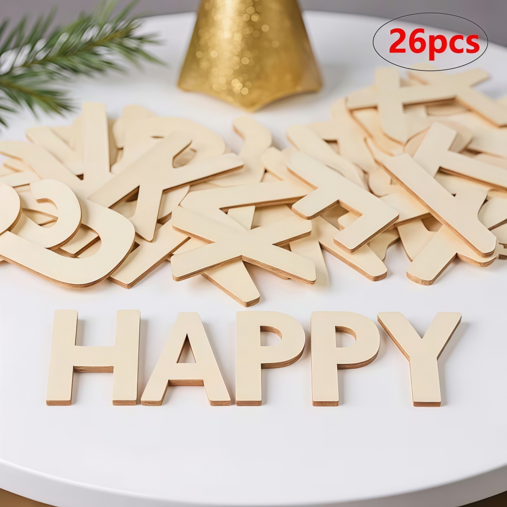 Wooden Letter Sign - 26 шт. Деревянные буквы для дизайна,