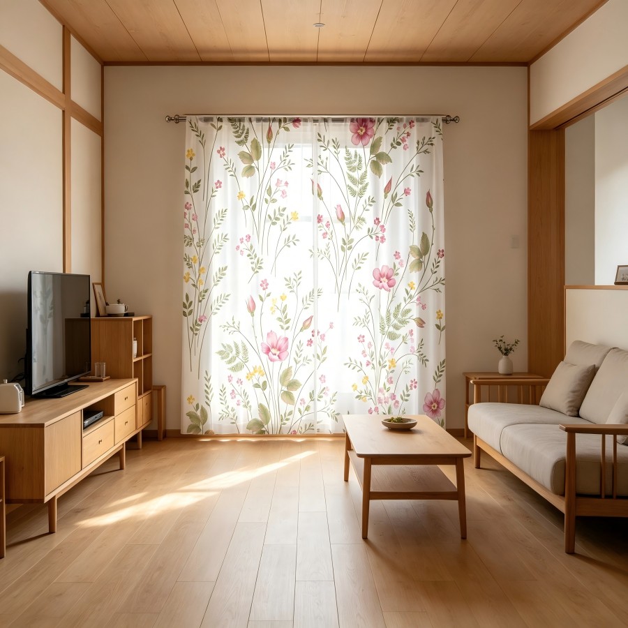 Home Decor Yellow - 2 шт. Цифровые прозрачные шторы с