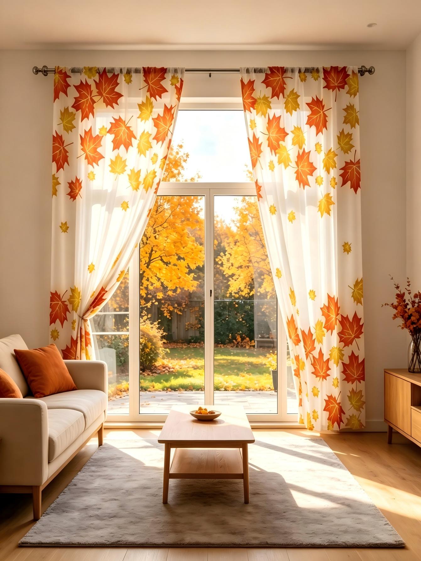 Home Decor Yellow - 2 шт. Цифровые прозрачные шторы с