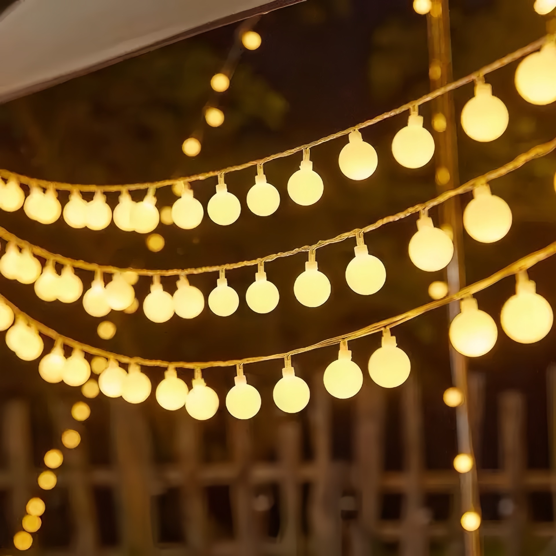 Fairy Lights Bedroom - Белые гирлянды-шарики на батарейках для украшения