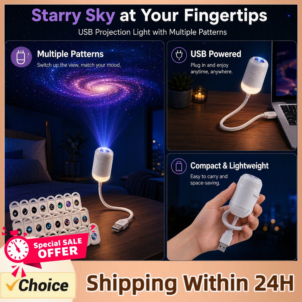 Home Decor Lamp - USB-проектор звездного неба, HD-проектор галактики и