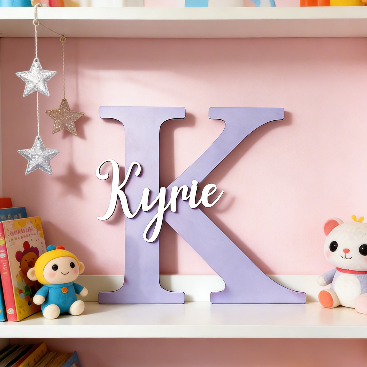 Wooden Letter Sign - 1 шт. Деревянная табличка с инициалом