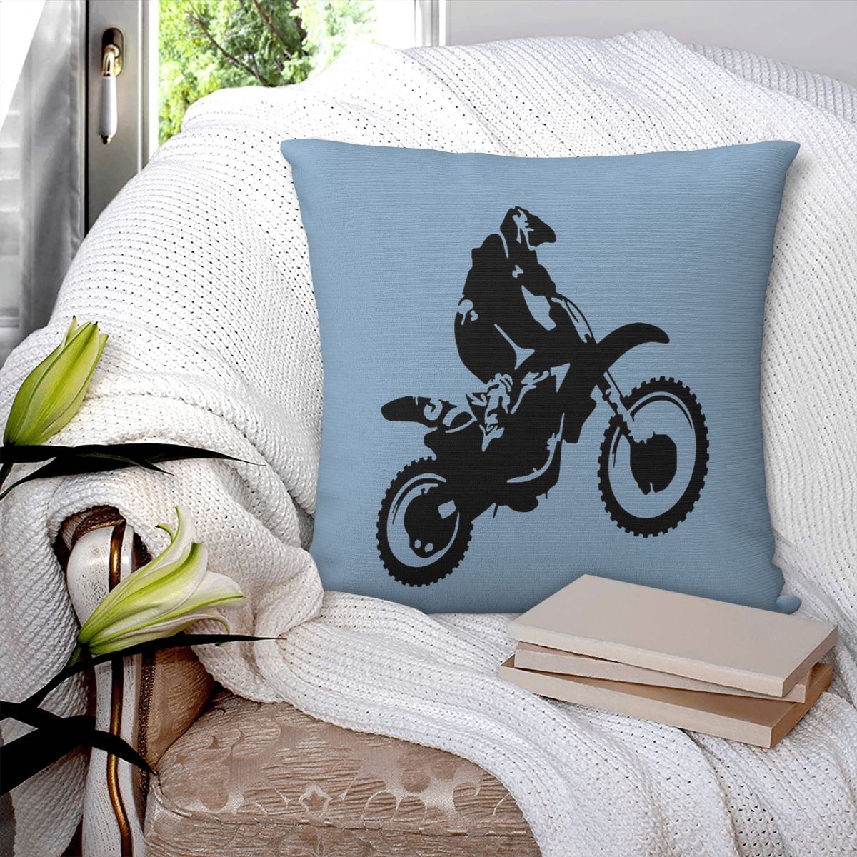 Home Decor Vector - Moto X Dirt Bike Monotone Vector