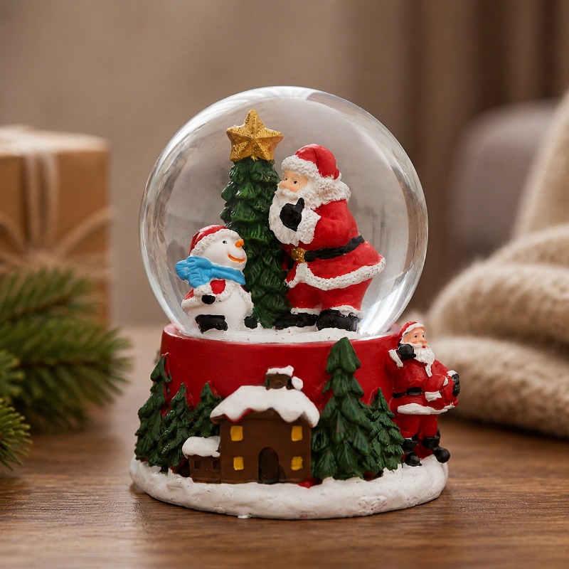 Home Decor Xmas Gifts - Несветящийся снежный шар с Дедом Морозом,