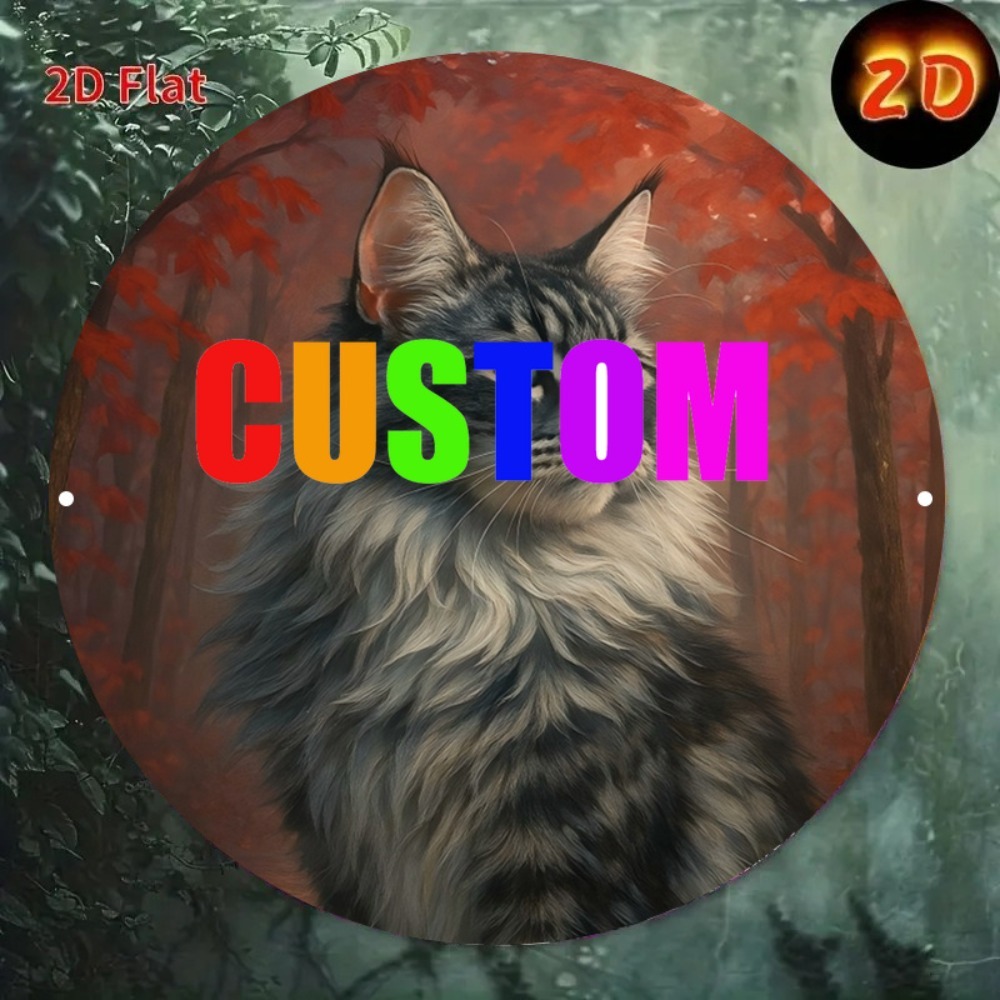 Home Decor Xmas Gifts - 2D Плоская круглая винтажная табличка с