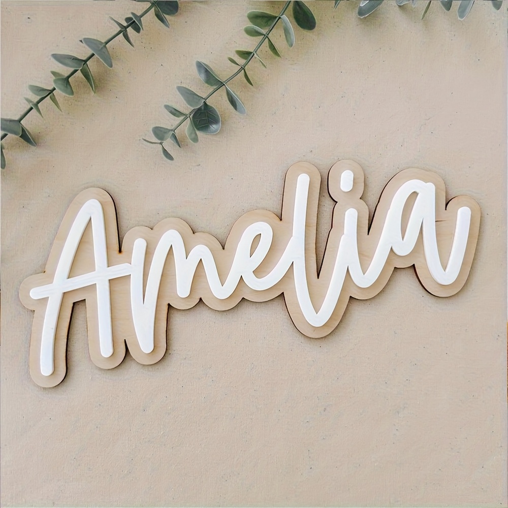 Wooden Letter Sign - Персонализированная двухслойная деревянная табличка с розовым