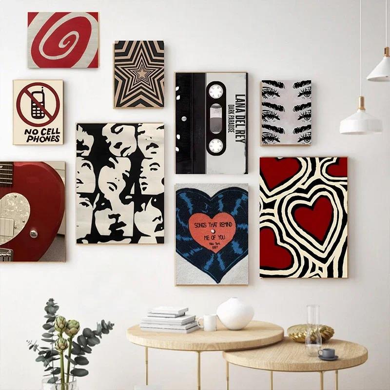 Home Decor Aesthetic Pinterest - Плакаты Y2K в стиле рок, холст,