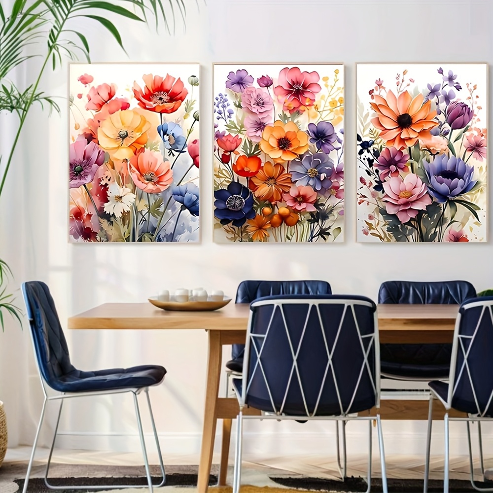 Watercolor Poster Print - Набор из 3-х плоских 2D-картин без