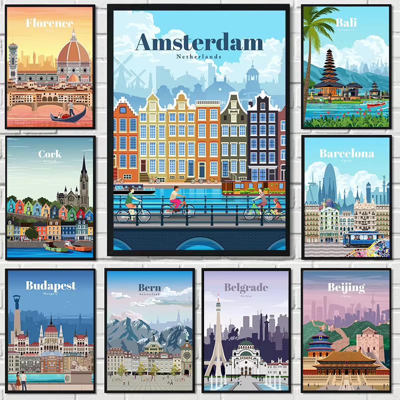 Home Decor London - Алмазная мозаика: Амстердам, Токио, Лондон, Исландия,