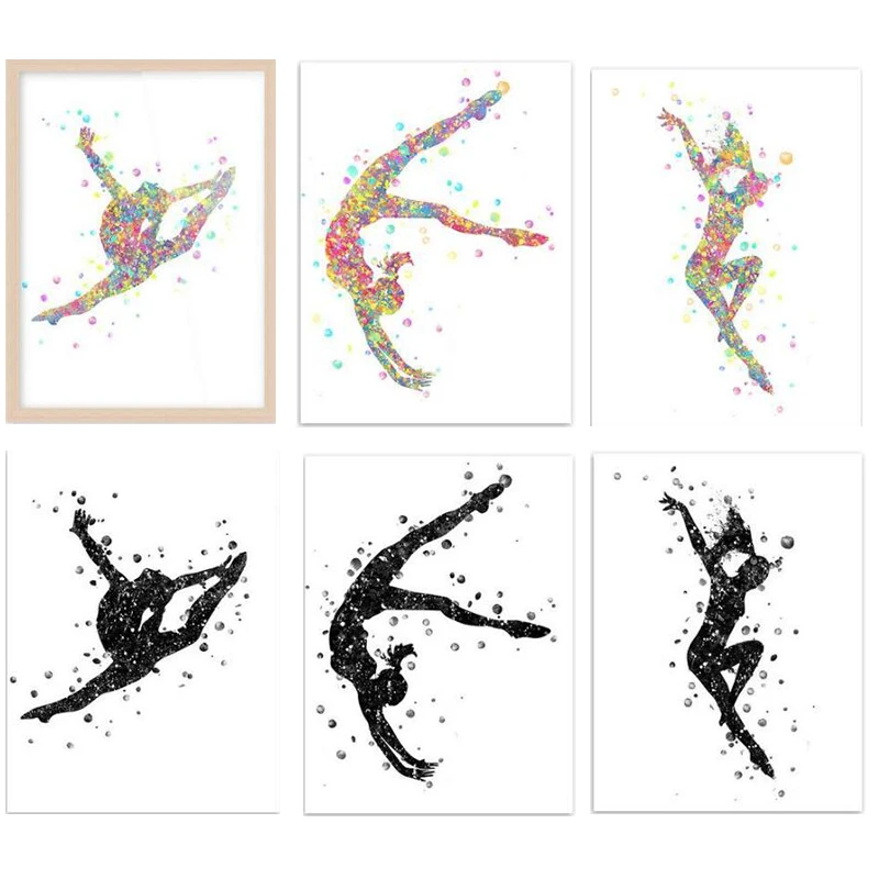 Акварельный гимнастический при – обзор и цена Watercolor Poster Print