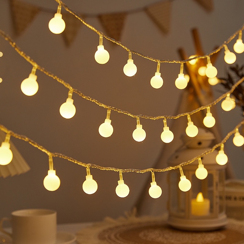 Белые гирлянды-шарики на батар – обзор и цена Fairy Lights Bedroom