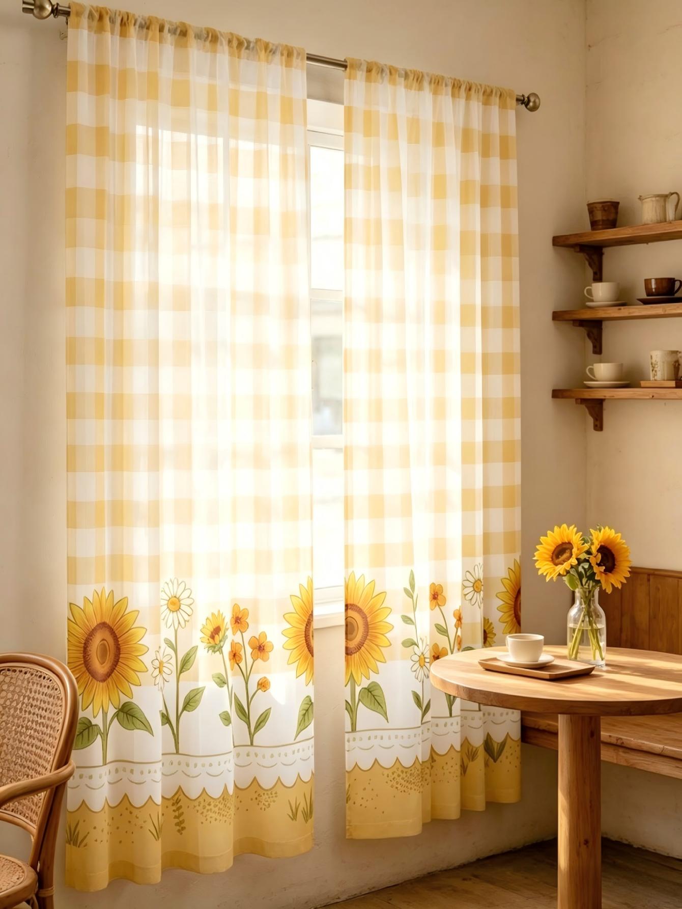 2 шт. Цифровые прозрачные штор – обзор и цена Home Decor Yellow