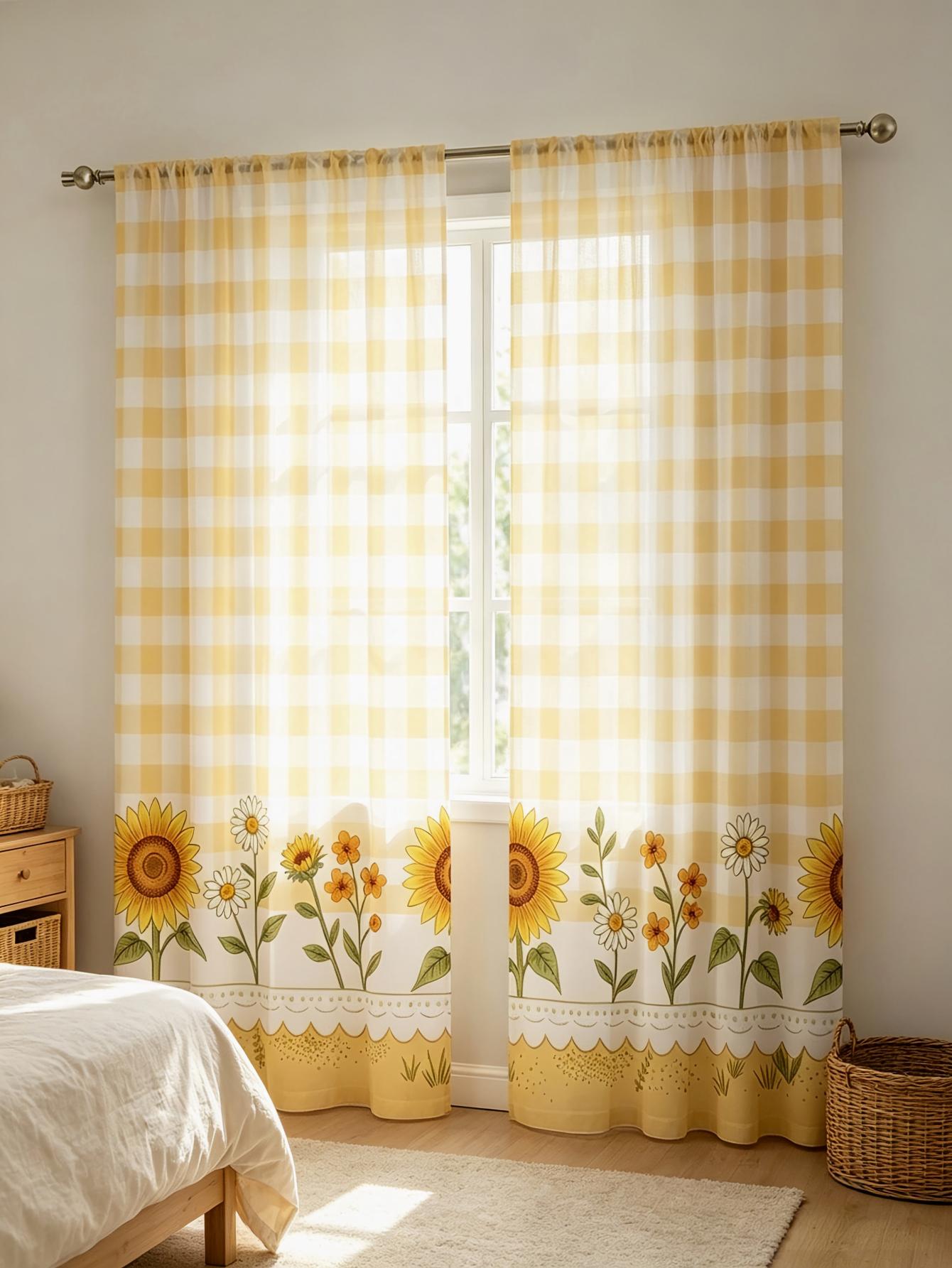 2 шт. Цифровые прозрачные штор – обзор и цена Home Decor Yellow