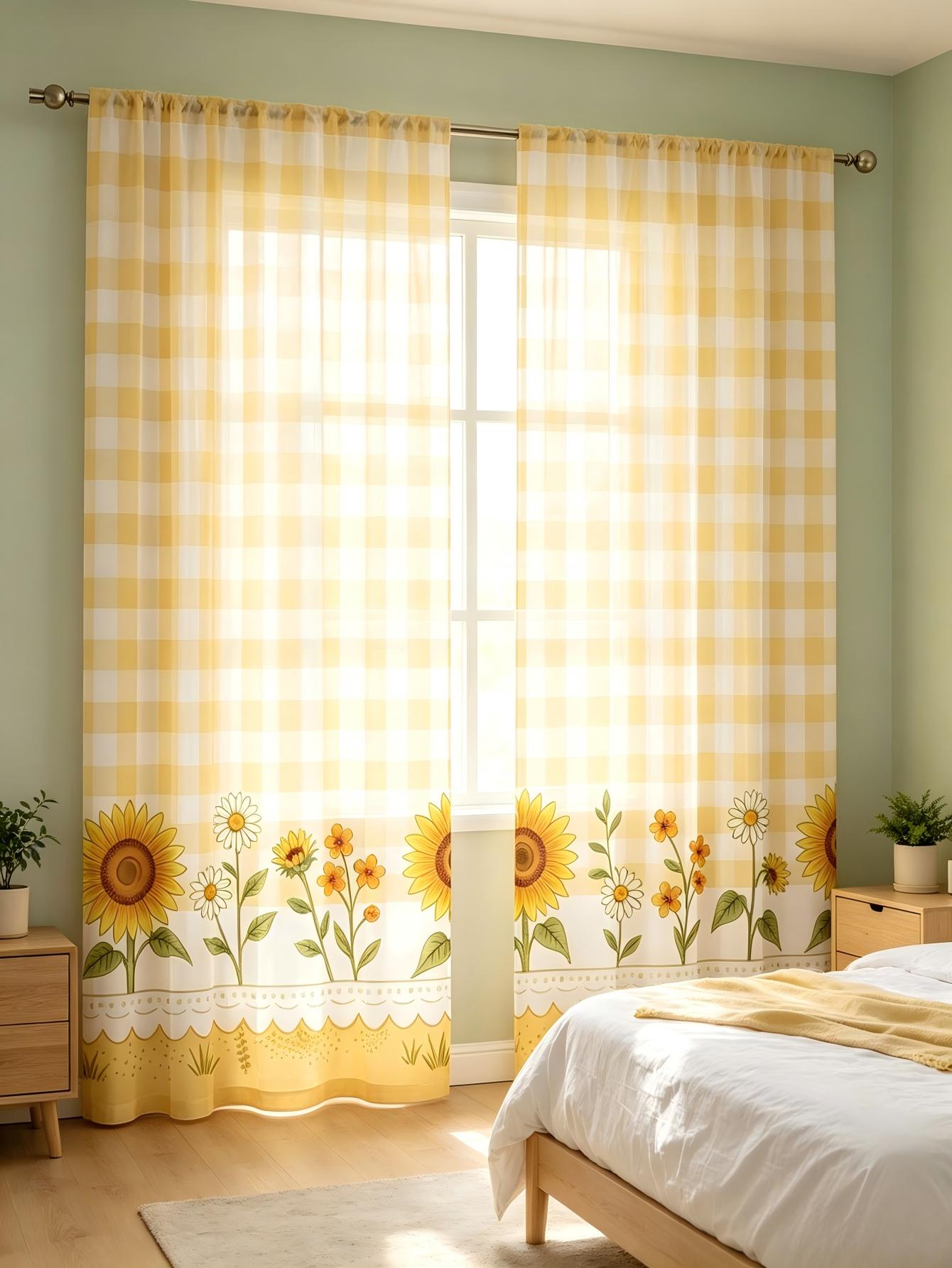 2 шт. Цифровые прозрачные штор – обзор и цена Home Decor Yellow
