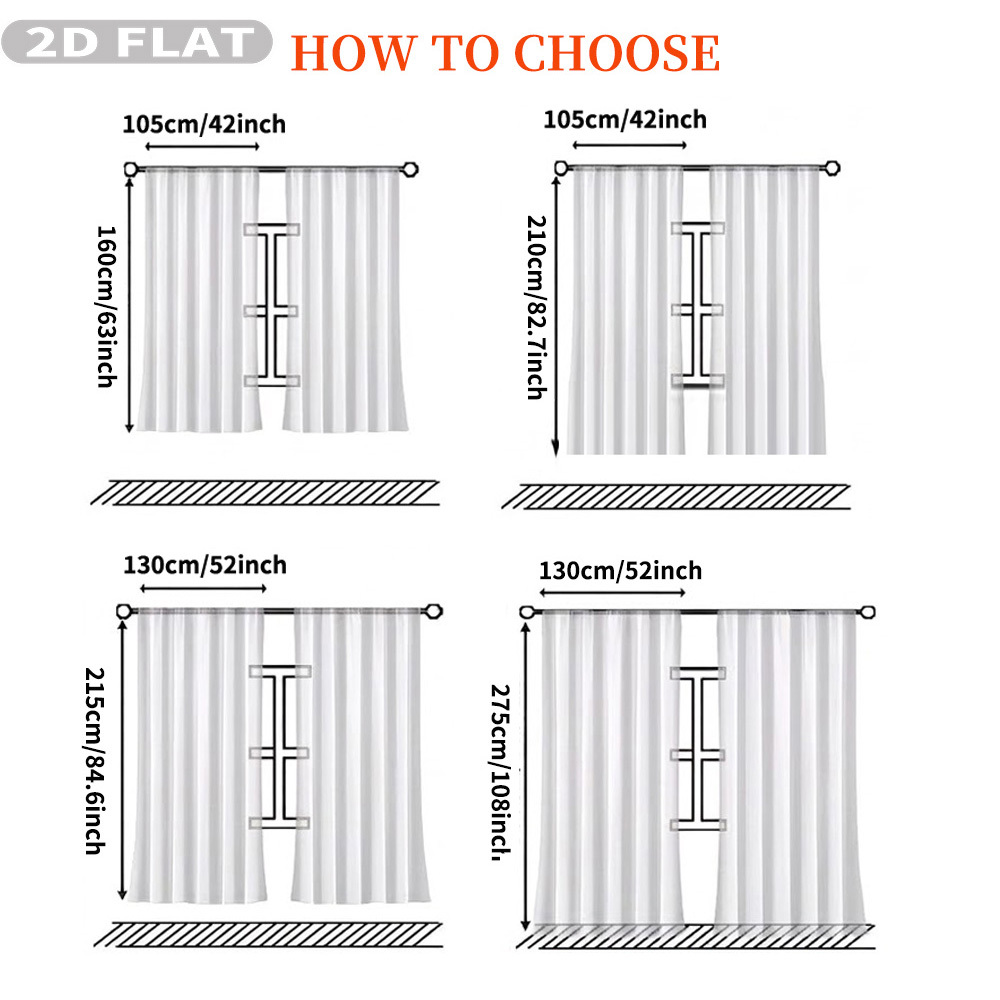 Индивидуальные 2D плоские полу – обзор и цена Home Decor Curtain