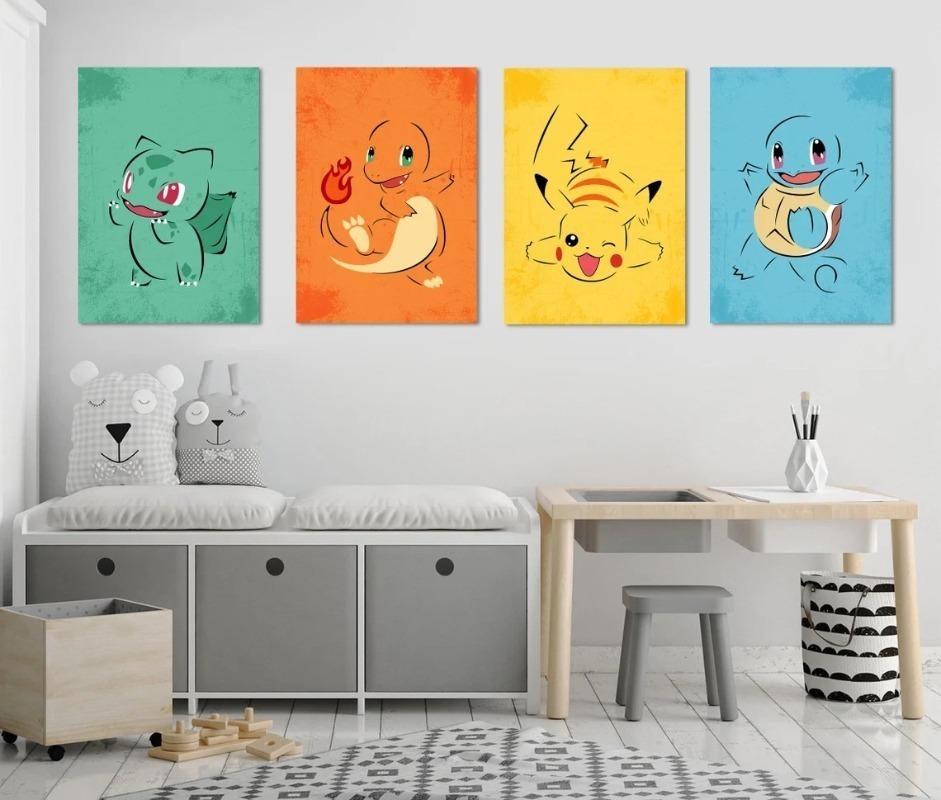 Безрамный постер с мультяшным  – обзор и цена Watercolor Poster Print