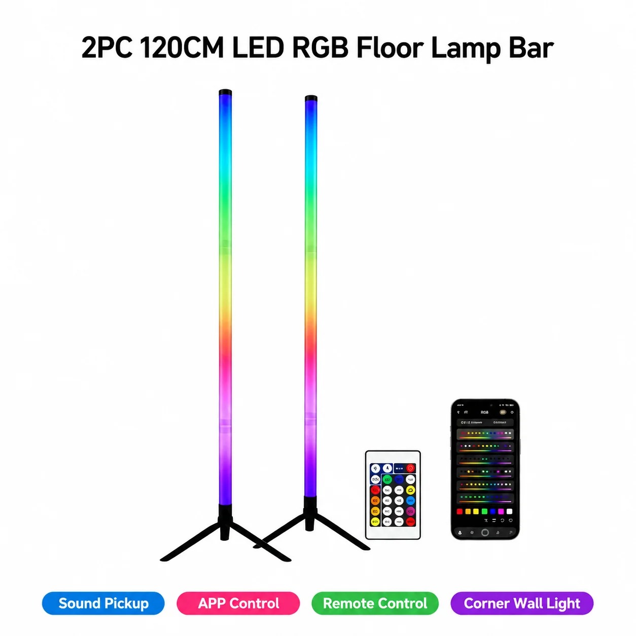 2 шт. 120-см RGB-светильники д – обзор и цена Home Decor Lamp