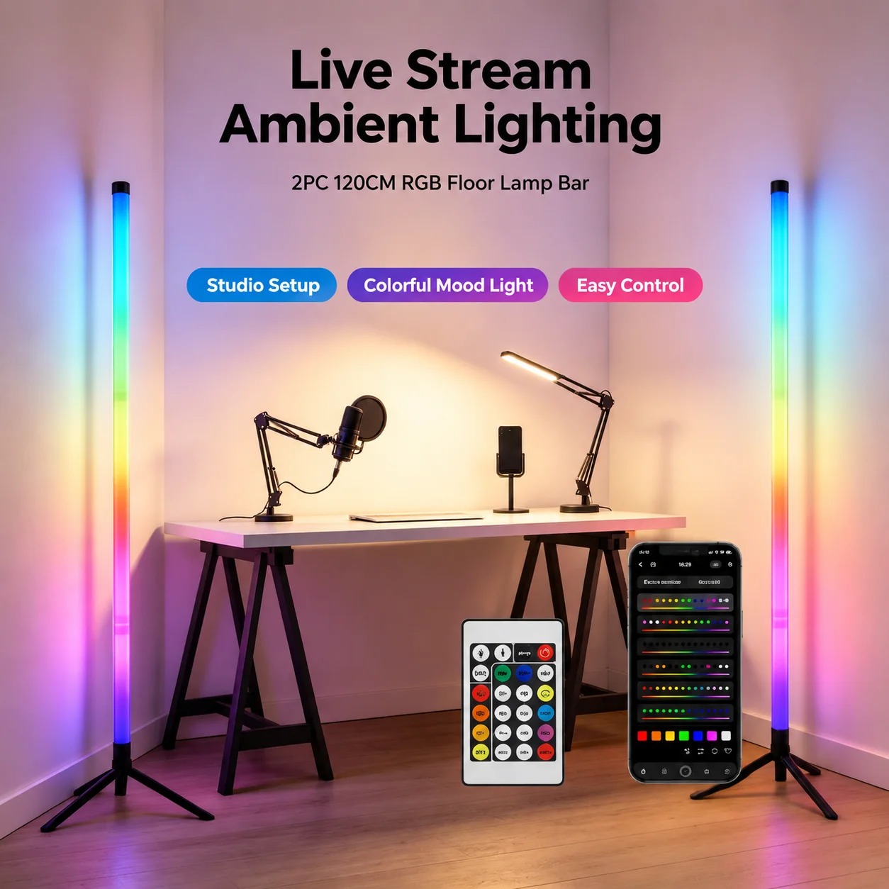 2 шт. 120-см RGB-светильники д – обзор и цена Home Decor Lamp