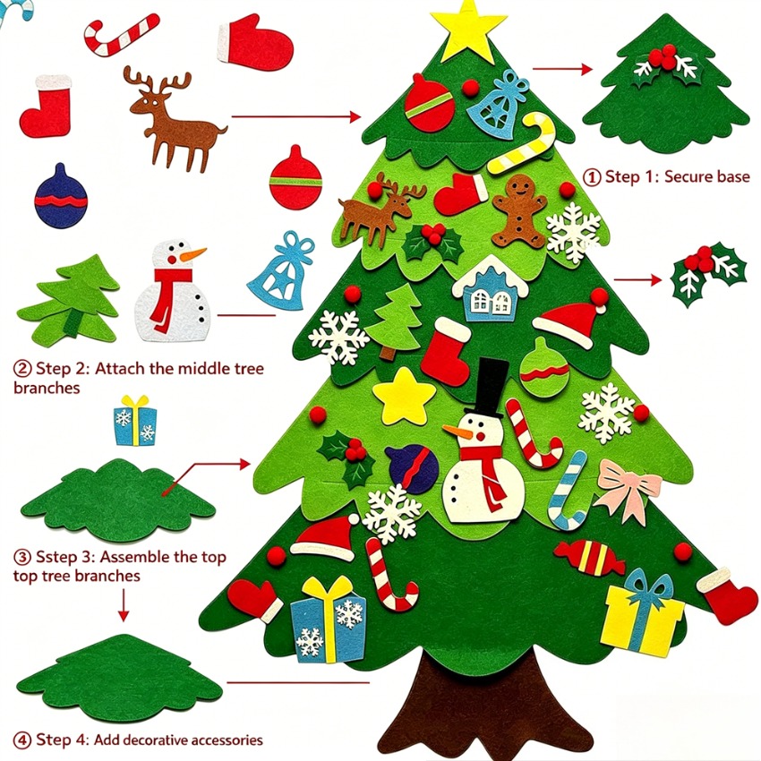 Новогодняя войлочная елка DIY  – обзор и цена Home Decor Xmas Gifts