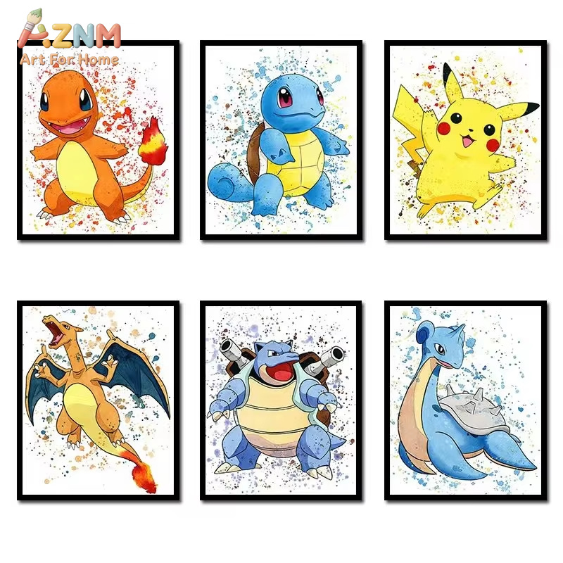1 шт., холст с изображением ан – обзор и цена Watercolor Poster Print